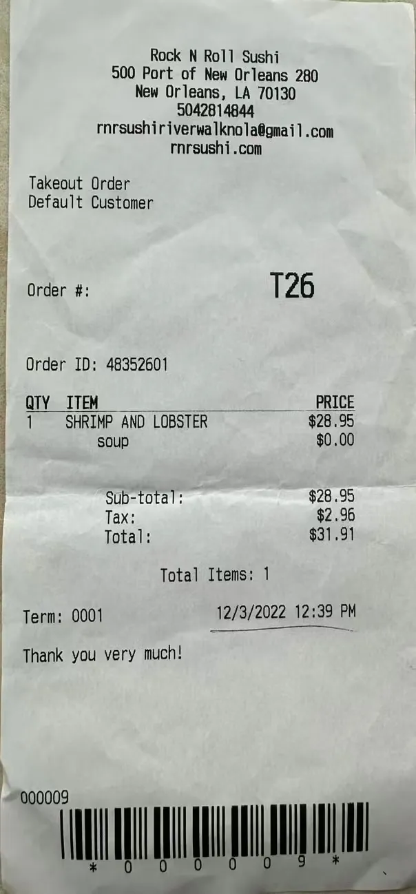 receipt